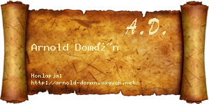 Arnold Domán névjegykártya